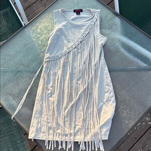 Rock & Roll Denim Tan Fringe Dress